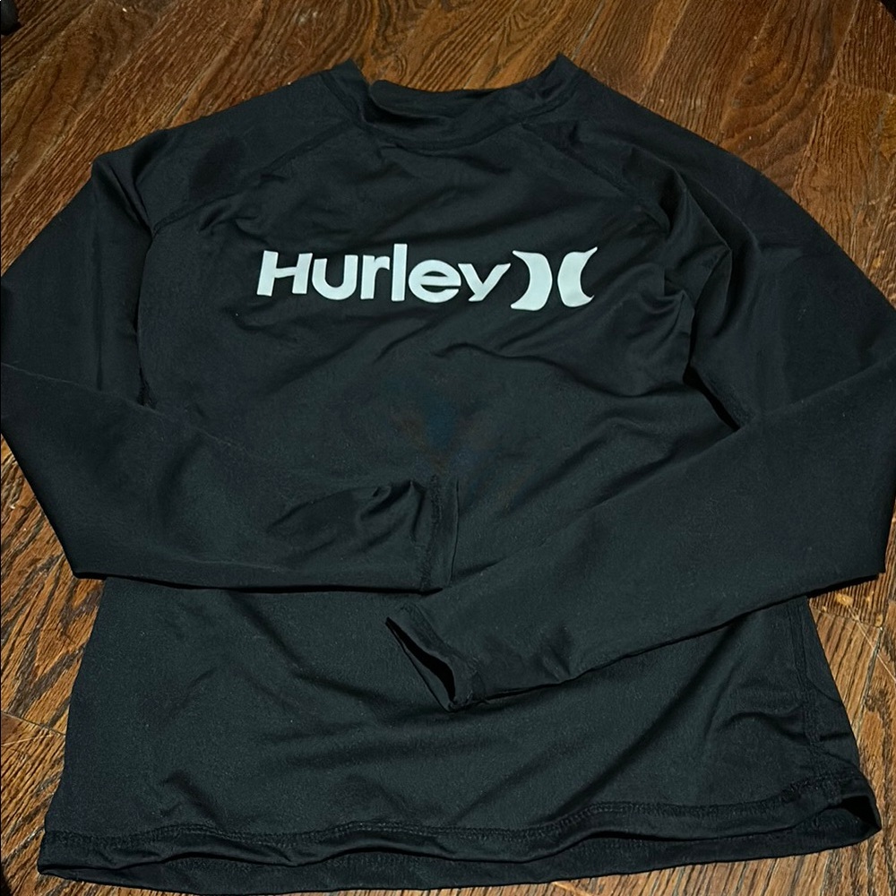 Hurley Black Long Sleeve Rash Guard